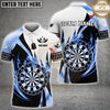 Maxcorners Darts Dartboard Swirl Flame Black White Multicolor Customized Name, Team Name 3D Shirt