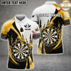 Maxcorners Darts Dartboard Swirl Flame Black White Multicolor Customized Name, Team Name 3D Shirt