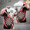 Maxcorners Darts Dartboard Swirl Flame Black White Multicolor Customized Name, Team Name 3D Shirt