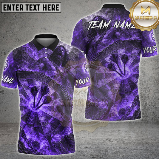 Maxcorners Darts Thunder Titan Multicolor Customized Name, Team Name 3D Shirt (4 Colors)