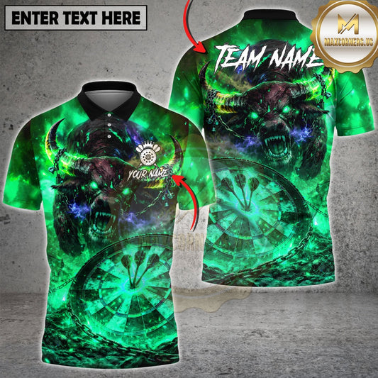 Maxcorners Hellfire Demon Bull Dartboard Multicolor Customized Name, Team Name 3D Shirt (4 Colors)