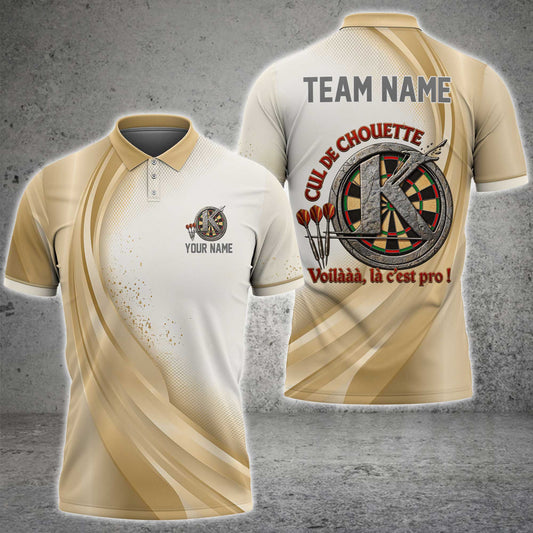 Maxcorners Darts Ivory White Gold Luxury Dartboard Personalized Name 3D Unisex Shirt For Julien Arthus