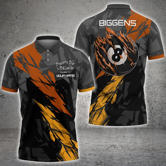 Maxcorners 8 Pool Crack Billiard Jersey Multicolor Option Customized Name, Team Name 3D Polo Shirt For Robert Lyons