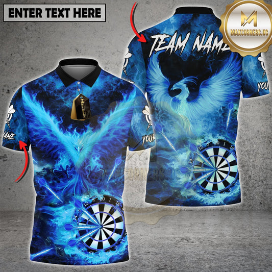 Maxcorners Darts Flaming Phoenix Dartboard Multicolor Customized Name, Team Name 3D Shirt