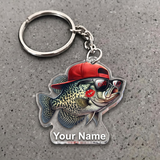 Maxcorners Crappie Fishing Funny Love Personalized Name 3D Keychain And Ornament