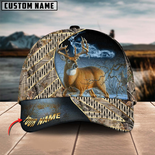Maxcorners Wilderness Deer Hunting Multicolor Personalized Name 3D Cap (2 Colors)