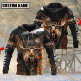 Maxcorners Moose Hunting Camouflage Forest Pattern Custom Name Shirt 3D All Over Printed Clothes