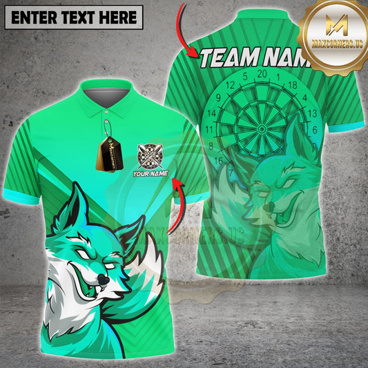 Maxcorners Darts Blazing Fox Dartboard Multicolor Customized Name, Team Name 3D Shirt