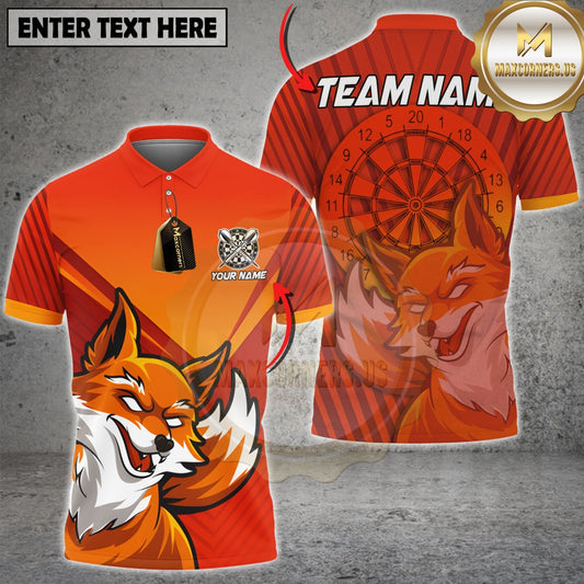 Maxcorners Darts Blazing Fox Dartboard Multicolor Customized Name, Team Name 3D Shirt