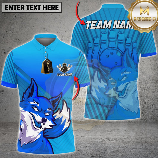 Maxcorners Fire Fox Bowling Multicolor Customized Name, Team Name 3D Shirt
