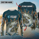 Maxcorners Striped Bass Fishing Jersey Personalized Name, Team Name Long Sleeve Shirt