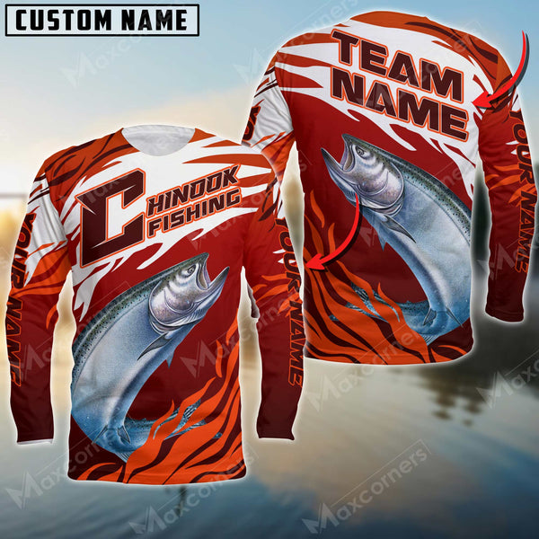 Maxcorners Chinook Fishing Pro Sport Jersey Personalized Name, Team Name Long Sleeve Shirt