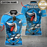 Maxcorners Bowling Fierce Shark Multicolor Customized Name, Team Name 3D Shirts