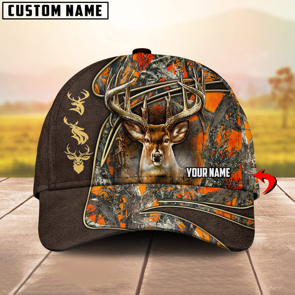 Maxcorners Wilderness Deer Hunting Camo Multicolor Personalized Name 3D Cap