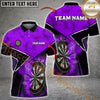 Maxcorners Darts Dartboard Broken Smoke Pattern MutilColor Option Customized Name, Team Name 3D Polo Shirt