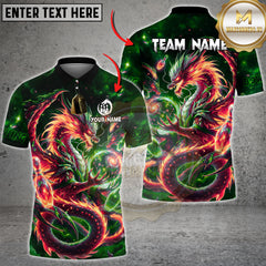 Maxcorners Bowling Cosmic Fire Dragon  Multicolor Customized Name, Team Name 3D Shirts