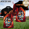 Maxcorners Archery Funny Crown Golden Multicolor Option Customized Name, Team Name 3D Polo Shirt