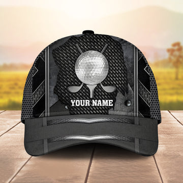 Maxcorners Custom Name Classic Cap For A Golf Lover, Best Gift For National Golf Lovers Day, Golf Cap Hat LM0402