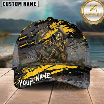 Maxcorners Fishing Skeleton Fisherman Camo Personalized 3D Cap