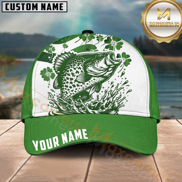 Maxcorners Fishing Green Shamrock Bass Personalized 3D Cap