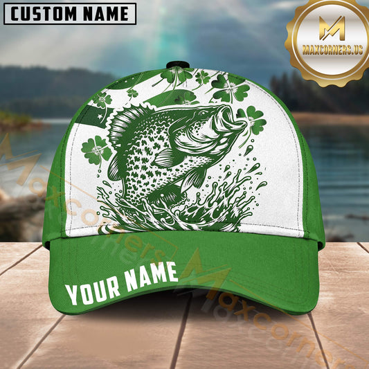 Maxcorners Fishing Green Shamrock Bass Personalized 3D Cap