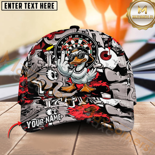 Maxcorners Darts Graffiti Rebel Duck Personalized Name Classic 3D Cap