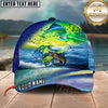 Maxcorners Ocean & Lake Fishing Personalized Name 3D Cap