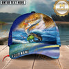 Maxcorners Ocean & Lake Fishing Personalized Name 3D Cap