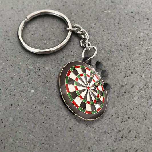 Maxcorners Darts Bullseye Board With Three Darts 3D Keychain