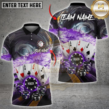 Maxcorners Poker Smoke Playing Cards Poker Chips Multicolor Customized Name, Team Name 3D Shirts