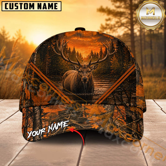 Maxcorners Hunting Orange Forest Personalized 3D Cap