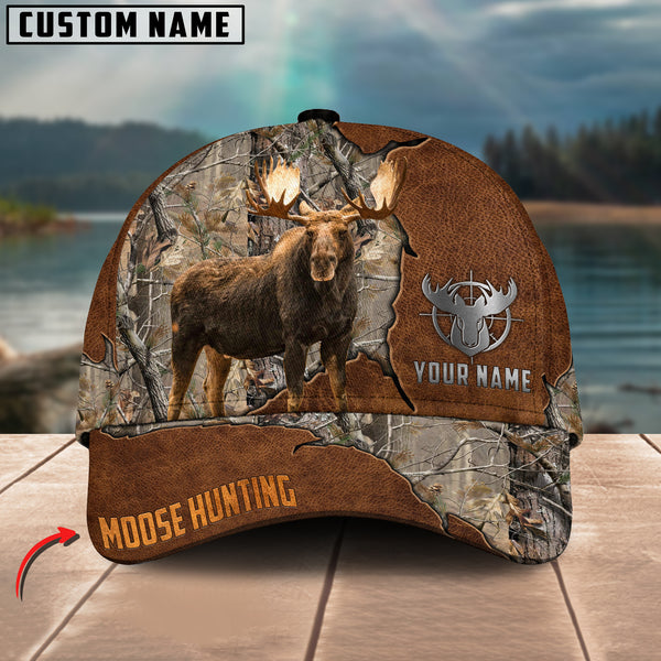 Maxcorners Moose Hunting Mutilcolor Personalized Name 3D Cap