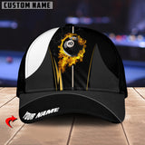 Maxcorners Billiard Ball 8 Fire Cue Personalized Name 3D Cap