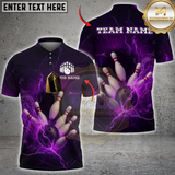 Maxcorners Bowling Lightning Multicolor Customized Name, Team Name 3D Shirts