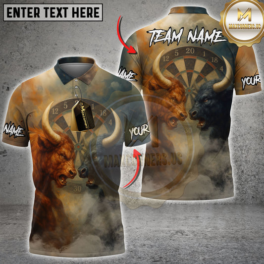 Maxcorners Darts Duel of the Bulls Personalized Name 3D Unisex Shirt