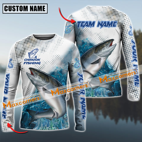 Maxcorners Chinook Fishing Jersey Sun Protection Personalized Name,Team Name 3D Long Sleeve Shirt