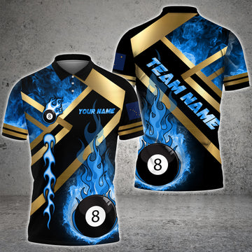 Maxcorners Billiard 8 Ball Fireball Customized Name, Team Name 3D Shirt For Heather