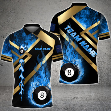 Maxcorners Billiard 8 Ball Fireball Customized Name, Team Name 3D Shirt For Heather