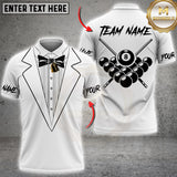 Maxcorners Billiards Tuxedo 8 Ball Rack Personalized Name 3D Unisex Shirt