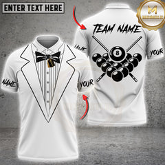 Maxcorners Billiards Tuxedo 8 Ball Rack Personalized Name 3D Unisex Shirt