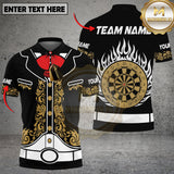 Maxcorners Darts Golden Dartboard Flames Personalized Name 3D Unisex Shirt