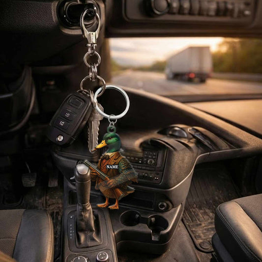 Maxcorners Personalized Funny Duck Hunter Ornament, Dapper Mallard with Gun Christmas Decor, Unique Gag Gift for Hunters and Men LM0411