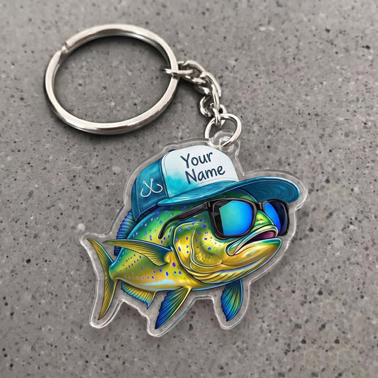 Maxcorners Mahi Mahi Fishing Cool Fish Personalized Name 3D Keychain And Ornament