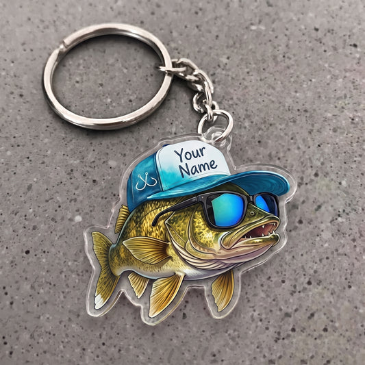 Maxcorners Walleye Fishing Cool Fish Personalized Name 3D Keychain And Ornament