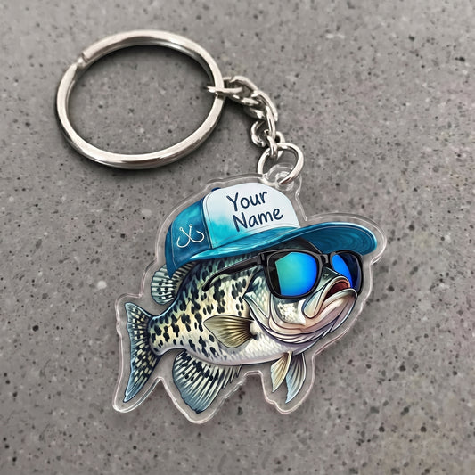 Maxcorners Crappie Fishing Cool Fish Personalized Name 3D Keychain And Ornament