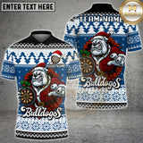 Maxcorners Christmas Bulldog Dart Multicolor Customized Name, Team Name 3D Shirt