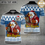 Maxcorners Christmas Eagle Dart Multicolor Customized Name, Team Name 3D Shirt