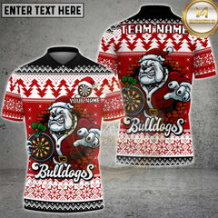 Maxcorners Christmas Bulldog Dart Multicolor Customized Name, Team Name 3D Shirt