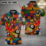 Maxcorners Billiards Puzzle Pattern Yin Yang Fireball Personalized Name 3D Unisex Shirt