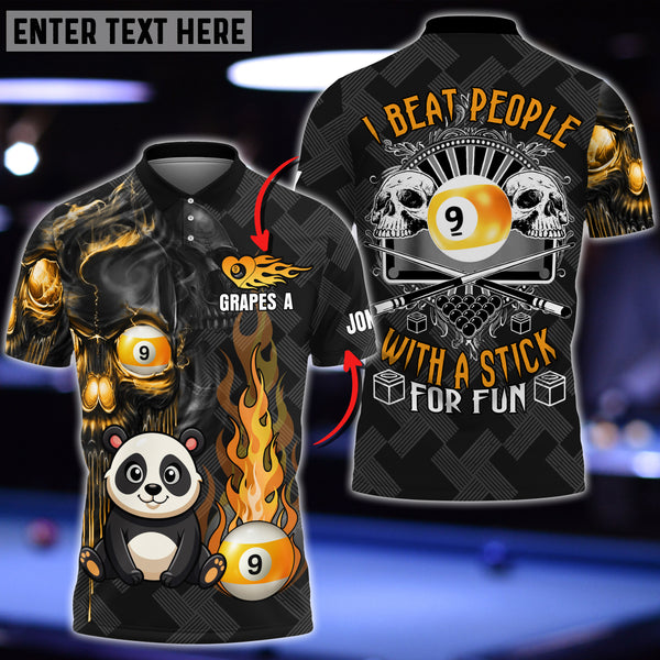Maxcorners Billiards Skull Flame Yellow Personalized Name 3D Unisex Shirt For John